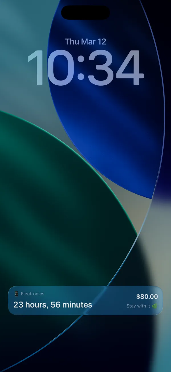 Live Activity countdown on iPhone lock screen